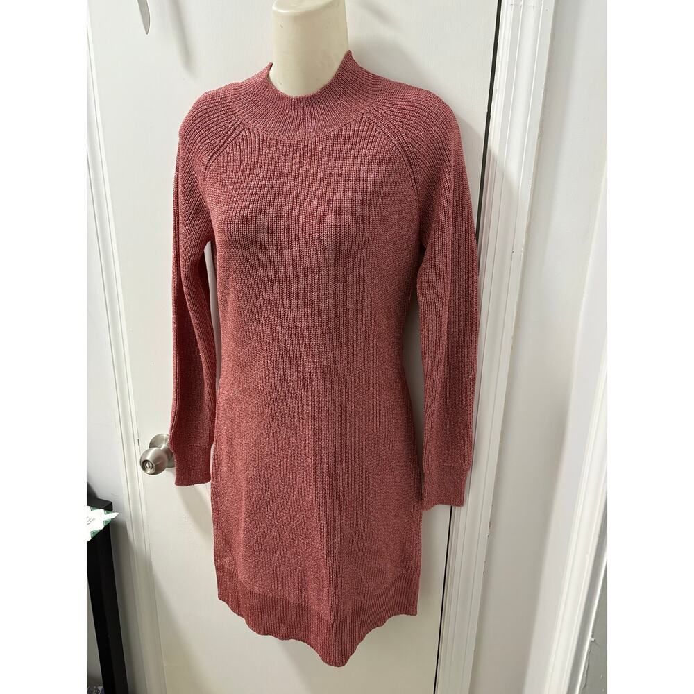 Adeline sweater mini dress metallic pink